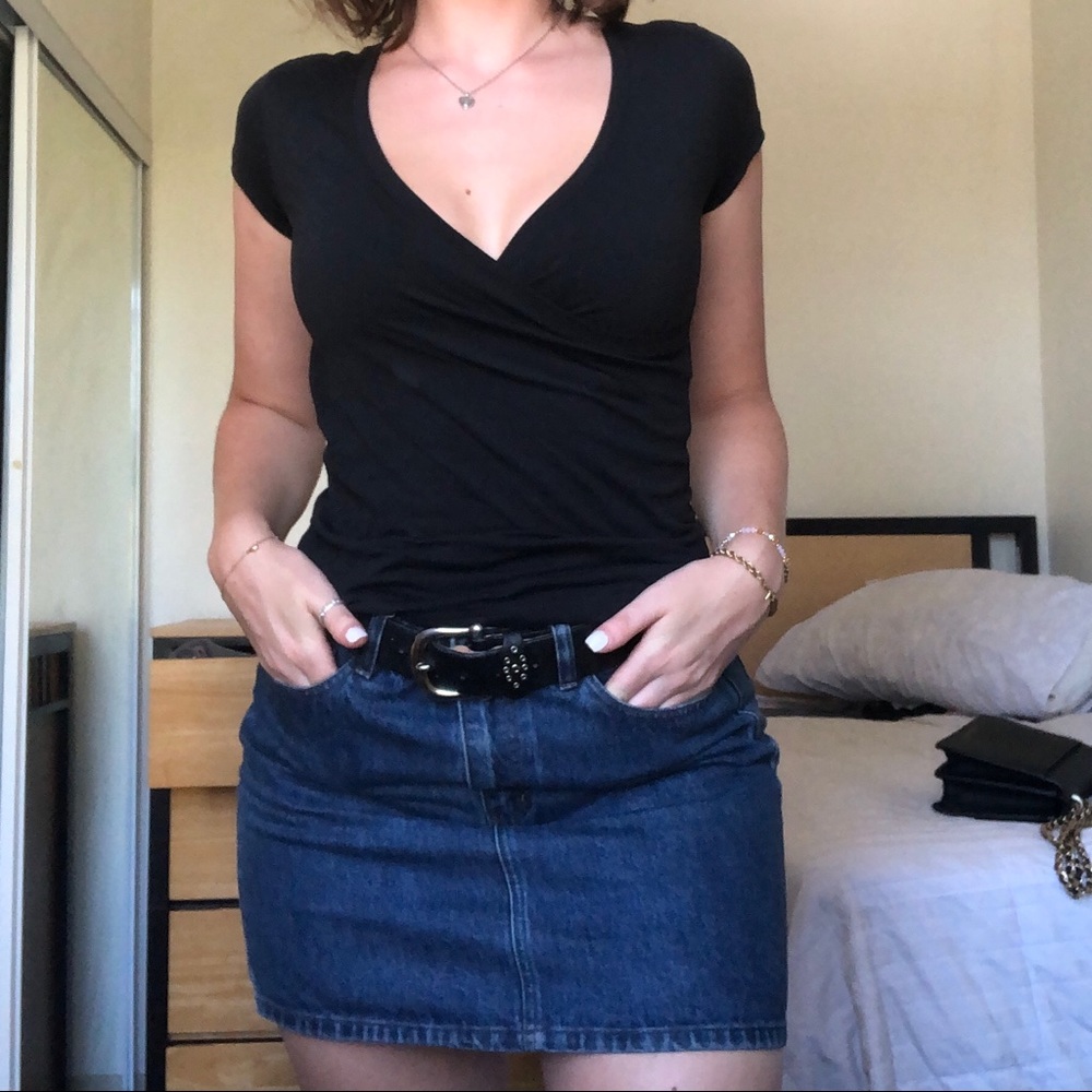 Express Black Wrap Shirt